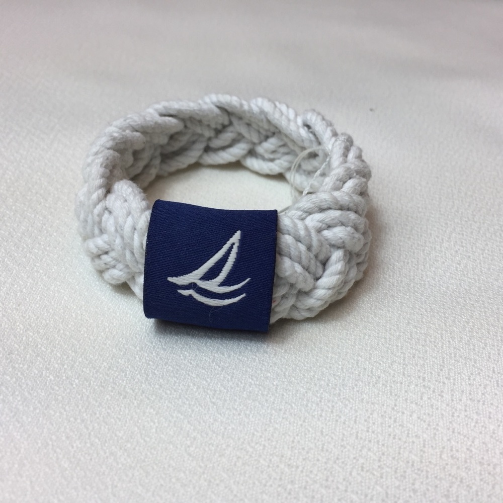 White Cotton Turks Head Knot Rope Sailor Bracelet